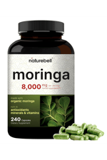 NatureBell Pure Moringa 8000mg - Made with Moringa Organic, 240 Capsules.Abd Menşei.47.