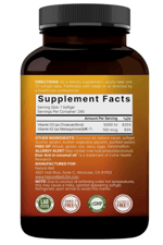 NatureBell Vitamin D3 5,000 IU + K2 100 mcg, 240 Softgels  Daily 2-in-1 Formula with Virgin Coconut Oil  Bone, Heart & Immune Support  MK-7 Form.49.