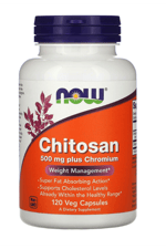 NOW Chitosan Plus Chromium, 500 mg, 120 Veg Capsules. USA MENŞEİ.42.