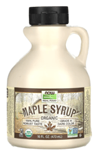 NOW Foods, Akçaağaç Organic Maple Syrup, Grade A, Dark Color (473 ml)