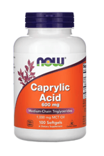 NOW Foods, Caprylic Acid, MCT OİL 600 mg, 100 Softgels. Abd Menşei.39.