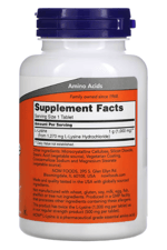 NOW Foods, Double Strength L-Lysine, 1,000 mg, 100 Tablet. Usa Menşei.30.