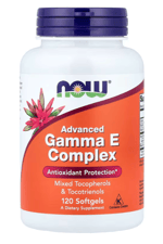NOW Foods Gamma E Complex Advanced Vitamin E  Tocopherols and Tocotrienols 120 Softgels.