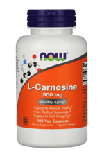 NOW FOODS  L-Carnosine, 500 mg, 100 Veg Capsules.Abd Menşei 64.