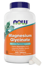 Now Foods Magnezyum Glycinate Bisglycinate) (Albion™) 240 Tablets.