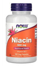 NOW Foods Niacin 500mg 100 Veg Capsule.Özel Sporcu Gıdaların'dan !!!.