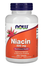 NOW Foods Niacin 500mg 250 Tablets.Abd Menşei.