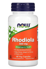 NOW Foods, Rhodiola, 500 mg, 60 Veg Capsules.ABD MENŞEİ