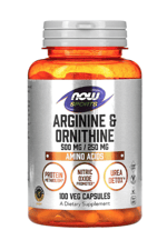 NOW Foods, Sports, Arginine & Ornithine, 100 Veg Capsules.Usa Version.3840