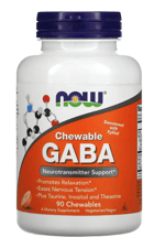 NOW  GABA Taurine - Inositol - L-Theanine  Natural Orange Flavor 90 Chewable.Orıjınal Amerikan.41.