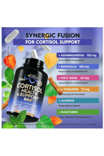 NUTRAHARMONY  Cortısol Healt Support - 11-in-1 Supplement 600mg  60 Capsul.Abd Menşei.46.