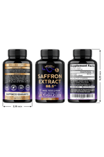 NUTRAHARMONY Saffron Extract 88.5 mg - Made in USA - Mood  Focus  Vision  Energy Support - Women & Men - NonGMO Vegan - 90  Capsules.