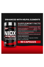 Nutrex Research NIOX Extreme Pumps NO3-T Arginine Nitrat with Vitamin C and AstraGin - Pump, Vascularity 90 Capsul.Usa Menşei.
