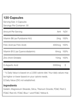 Nutrex T-Up Test Booster (DAA-D-Aspartik Acid,Zinc,B6,B12) 120 Capsules. USA Version.33.