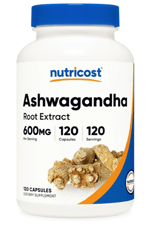 Nutricost Asvaganda Root Extract Herbal Supplement 600mg, 120 Capsules.