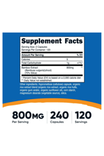 Nutricost Bamboo Extract, 800 mg, 240 Capsules - Vegan, Gluten Free and Non-GMO