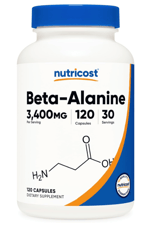 Nutricost Beta-Alanine Capsules 3400mg, 120 Caps (30 Serv).