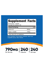 Nutricost Betaine HCl + Pepsin 790mg, 240 Capsules - Gluten Free & Non-GMO.Abd Menşei.39.