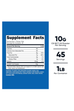 Nutricost C8 MCT Oil Powder 1LB (16.2oz) - 95% C8 MCT Oil 454gr.