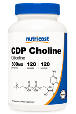 Nutricost CDP Choline (Citicoline) 300mg, 120 Vegetarian Capsules - Non-GMO, Vegetarian Friendly, Gluten Free.USA MENŞEİ.48.