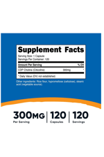 Nutricost CDP Choline (Citicoline) 300mg, 120 Vegetarian Capsules - Non-GMO, Vegetarian Friendly, Gluten Free.USA MENŞEİ.48.