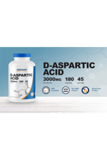 Nutricost DAA D-Aspartic Acid Capsules (180 Capsules) (3000mg Serving) 37.