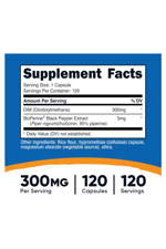 Nutricost DIM Plus BioPerine  300mg, 120 Vegei Capsul.