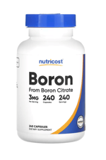 Nutricost From Boron Citrate 3mg, 240 Vegetarian Capsul - Gluten Free and Non-GMO.37.