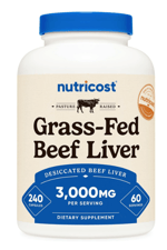 Nutricost Grass Fed Desiccated Beef Liver 3000mg  240 Capsul  60 Servings - No Hormones, GMO and Gluten Free, Pasture-Raised, Free Range Beef.