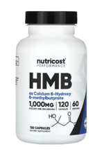Nutricost HMB (Beta-Hydroxy Beta-Methylbutyrate) 1000mg (120 Capsules) Abd Menşei.36.