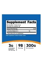 Nutricost L-Citrulline Malate (2:1) Powder (300 Grams) USA.4036