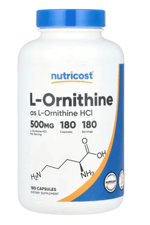 Nutricost, L-Ornithine, 500 mg, 180 Capsules.Abd Menşei.