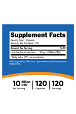 Nutricost Lactobacillus Acidophilus  10 Billion CFU, 120 Vegetarian Capsules.