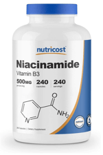 Nutricost Niacinamide Niacin (Vitamin B3) 500mg, 240 Capsules - Non-GMO, Gluten Free Vitamin B3..USA Menşei 38.