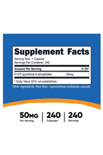 Nutricost P-5-P, 50 mg, 240 Capsules.Abd Menşei 39.