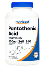 Nutricost Pantothenic Acid (Vitamin B5) 500mg, 240 Capsul.Abd Meşei.