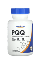 Nutricost PQQ (Pyrroloquinoline Quinone) 20mg, 60 Capsules - Non-GMO, Gluten Free. ABD MENŞEİ.40.