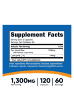 Nutricost, Red Yeast Rice With CoQ10, 1,300 mg, 120 Capsules (650 mg per Capsule).38.