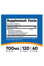 Nutricost Resveratrol 700mg, 120 Capsules - Vegan, Gluten Free.41.