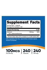 Nutricost Selenium  100mcg, 240 Capsul..Abd Menşei.4135