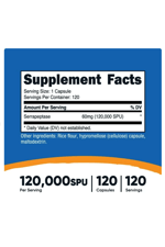 Nutricost Serrapeptase 120,000 SPU, 120 Capsules - Vegetarian.40.