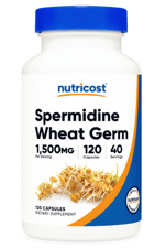 Nutricost Spermidine  1500mg Wheat Germ Extract, 120 Capsules - 15mg Equivalent Spermidine Per Serving.Abd Menşei.68.