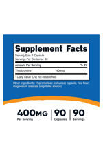 Nutricost Theobromine 400mg, 90 Vegetarian Capsul.