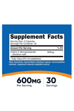 Nutricost  Uridine Monophosphate  600mg  60 Capsul -Vegan.Abd Menşei.