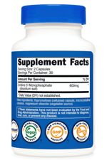 Nutricost  Uridine Monophosphate  600mg  60 Capsul -Vegan.Abd Menşei.