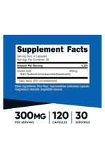 Nutricost Ursolic Acid 300mg, 120 Capsules.Abd Menşei.