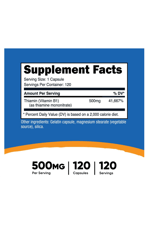 Nutricost Vitamin B1  (Thiamine) 500mg, 120 Capsul.Abd Menşei.
