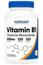 Nutricost Vitamin B1  (Thiamine) 500mg, 120 Capsul.Abd Menşei.