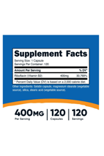Nutricost Vitamin B2 (Riboflavin) 400mg, 120 Capsules .Abd Menşei.