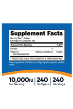 Nutricost Vitamin D3 10,000 IU, 240 Softgel.Abd Menşei.42.